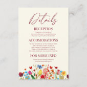 Wildflower Wilde Bloem Bloemen Bruiloft Details Informatiekaartje (Voorkant)