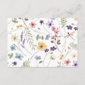 Wildflower Wilde Bloem Bloemen Bruiloft Details Informatiekaartje (Achterkant)