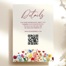 Wildflower Wilde Bloem Bloemen Bruiloft Details Informatiekaartje