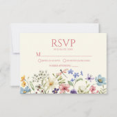 Wildflower Wilde Bloem Bloemen Bruiloft RSVP Kaart (Voorkant)