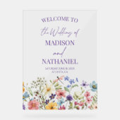 Wildflower Wilde Bloem Bloemen Bruiloft Welkomstbo Acryl Bord (Voorkant)