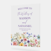 Wildflower Wilde Bloem Bloemen Bruiloft Welkomstbo Acryl Bord (Hoek)