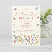 Wildflower Wilde Bloem Bloemen Moederdag Brunch Kaart (Staand voorkant)