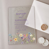 Wildflower Wilde Bloem Bloemen Tuin Bruiloft Acryl Uitnodigingen