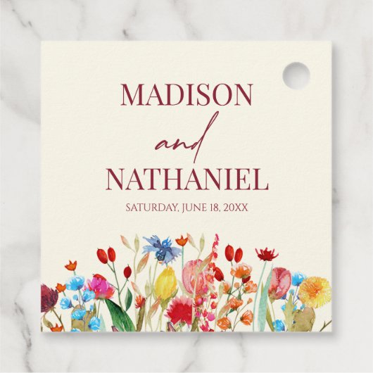 Wildflower Wilde Bloem Bloemen Tuin Bruiloft Bedankjes Labels (Achterkant)