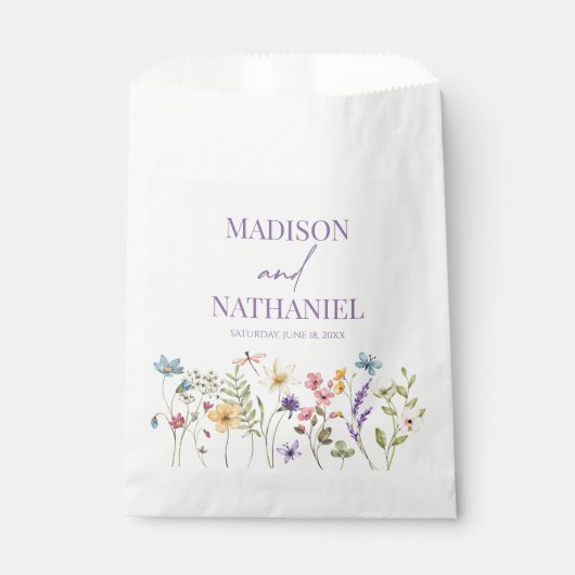 Wildflower Wilde Bloem Bloemen Tuin Bruiloft Bedankzakje (Voorkant)