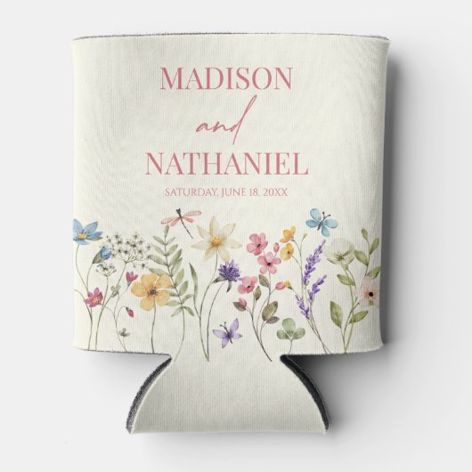 Wildflower Wilde Bloem Bloemen Tuin Bruiloft Blikjeskoeler (Voorkant)
