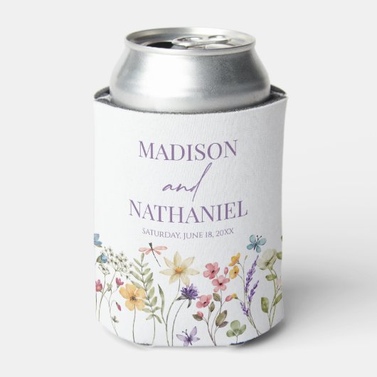 Wildflower Wilde Bloem Bloemen Tuin Bruiloft Blikjeskoeler (Blikje Voorkant)