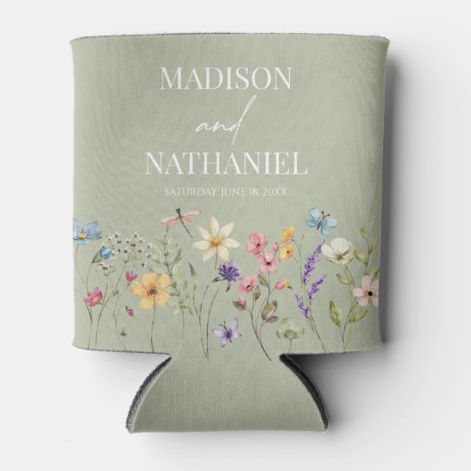 Wildflower Wilde Bloem Bloemen Tuin Bruiloft Blikjeskoeler (Voorkant)