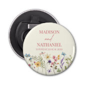 Wildflower Wilde Bloem Bloemen Tuin Bruiloft Button Flesopener (Voorkant)