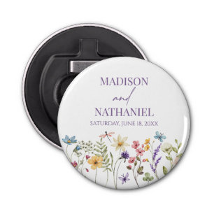 Wildflower Wilde Bloem Bloemen Tuin Bruiloft Button Flesopener