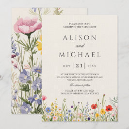 Wildflower Wilde Bloem Bloemen Tuin Bruiloft Kaart