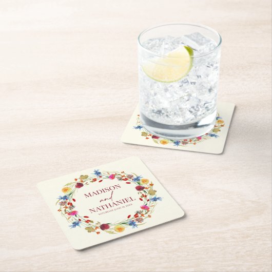 Wildflower Wilde Bloem Bloemen Tuin Bruiloft Kartonnen Onderzetters (Insitu)