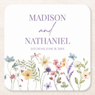Wildflower Wilde Bloem Bloemen Tuin Bruiloft Kartonnen Onderzetters