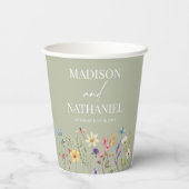 Wildflower Wilde Bloem Bloemen Tuin Bruiloft Papieren Bekers (Achterkant)