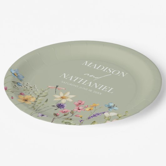Wildflower Wilde Bloem Bloemen Tuin Bruiloft Papieren Bordje (Gekanteld)