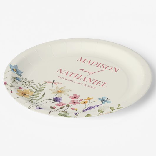 Wildflower Wilde Bloem Bloemen Tuin Bruiloft Papieren Bordje (Gekanteld)