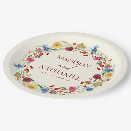 Wildflower Wilde Bloem Bloemen Tuin Bruiloft Papieren Bordje (Gekanteld)