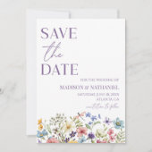 Wildflower Wilde Bloem Bloemen Tuin Bruiloft Save The Date (Voorkant)