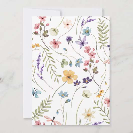 Wildflower Wilde Bloem Bloemen Tuin Bruiloft Save The Date (Achterkant)