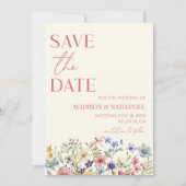 Wildflower Wilde Bloem Bloemen Tuin Bruiloft Save The Date (Voorkant)