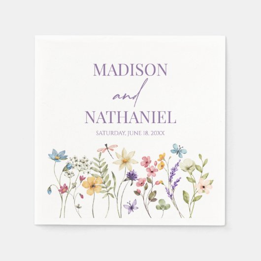 Wildflower Wilde Bloem Bloemen Tuin Bruiloft Servet (Voorkant)