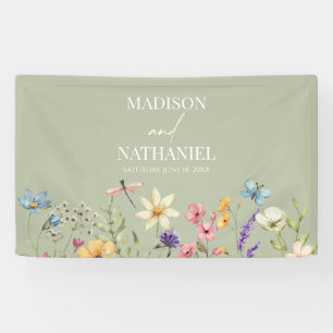 Wildflower Wilde Bloem Bloemen Tuin Bruiloft Spandoek