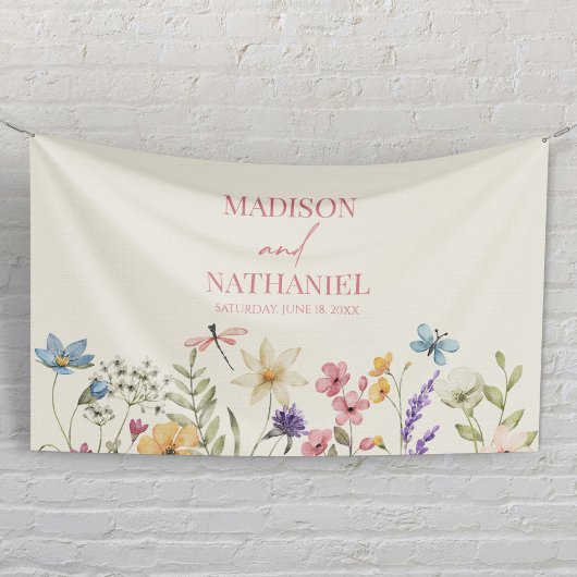Wildflower Wilde Bloem Bloemen Tuin Bruiloft Spandoek