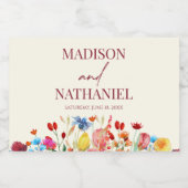 Wildflower Wilde Bloem Bloemen Tuin Bruiloft Sparkling Wijnetiket (Enkel label)