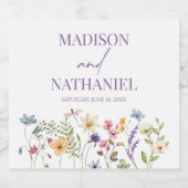 Wildflower Wilde Bloem Bloemen Tuin Bruiloft Sparkling Wijnetiket (Enkel label)