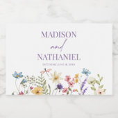 Wildflower Wilde Bloem Bloemen Tuin Bruiloft Sparkling Wijnetiket (Enkel label)