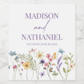 Wildflower Wilde Bloem Bloemen Tuin Bruiloft Wijn Etiket (Enkel label)