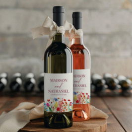 Wildflower Wilde Bloem Bloemen Tuin Bruiloft Wijn Etiket