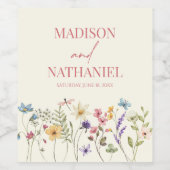 Wildflower Wilde Bloem Bloemen Tuin Bruiloft Wijn Etiket (Enkel label)