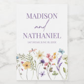 Wildflower Wilde Bloem Bloemen Tuin Bruiloft Wijn Etiket (Enkel label)