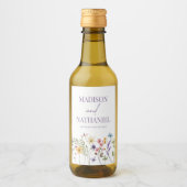 Wildflower Wilde Bloem Bloemen Tuin Bruiloft Wijn Etiket (Voorkant)