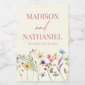 Wildflower Wilde Bloem Bloemen Tuin Bruiloft Wijn Etiket (Enkel label)