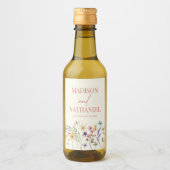 Wildflower Wilde Bloem Bloemen Tuin Bruiloft Wijn Etiket (Voorkant)