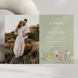 Wildflower Wilde Bloem Bloemen Tuin Foto Huwelijk Kaart