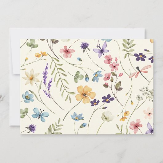 Wildflower Wilde Bloem Bloemen Tuin Foto Huwelijk Save The Date (Achterkant)