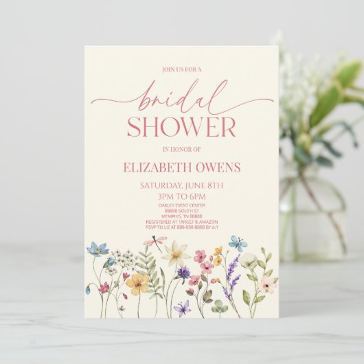 Wildflower Wilde Bloem Bloemen Vrijgezellenfeest Kaart (Staand voorkant)