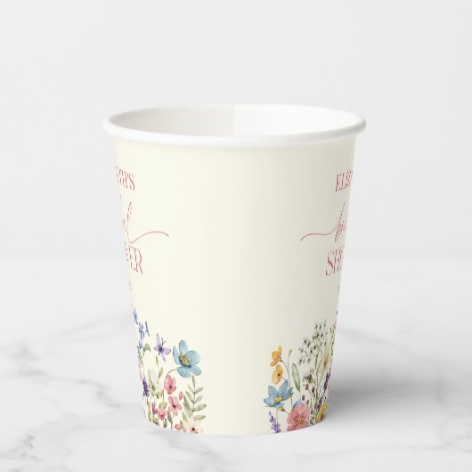 Wildflower Wilde Bloem Bloemen Vrijgezellenfeest Papieren Bekers (Links)