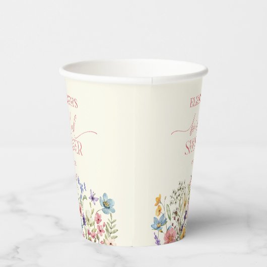 Wildflower Wilde Bloem Bloemen Vrijgezellenfeest Papieren Bekers (Rechts)