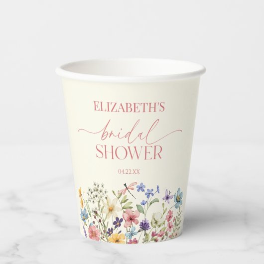 Wildflower Wilde Bloem Bloemen Vrijgezellenfeest Papieren Bekers (Voorkant)