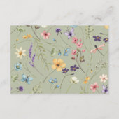 Wildflower Wilde Bloem QR Code Bruiloft Details Informatiekaartje (Achterkant)