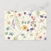 Wildflower Wilde Bloem QR Code Bruiloft Details Informatiekaartje (Achterkant)