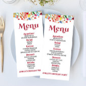 Wildflower Wilde Bloem Verjaardagsfeest Voedsel Menu