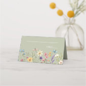 Wildflower Wilde Bloemen Bloemen Bloemen Bruiloft Plaatskaartje (Voorkant)