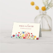 Wildflower Wilde Bloemen Bloemen Bloemen Bruiloft Plaatskaartje (Achterkant)