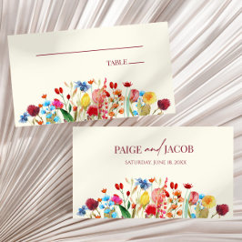 Wildflower Wilde Bloemen Bloemen Bloemen Bruiloft Plaatskaartje